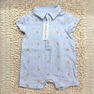 Janie and Jack Blue Baby Romper